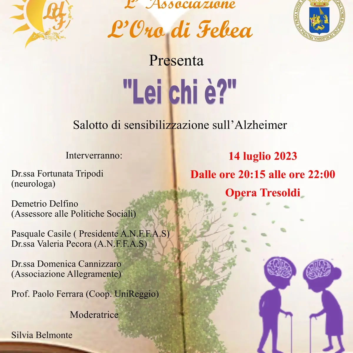 Reggio, il tema dell'alzheimer al centro dell'incontro dell'associazione \"L'oro di Febea\"