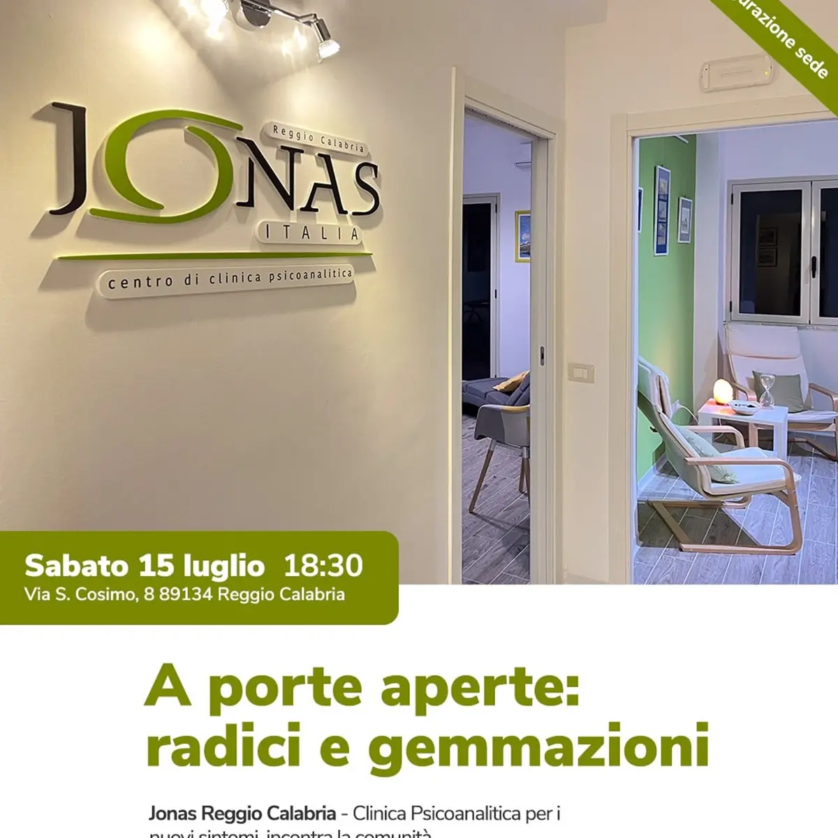 Reggio, arriva in città \"Jonas\". Centro di Clinica Psicoanalitica per i nuovi sintomi