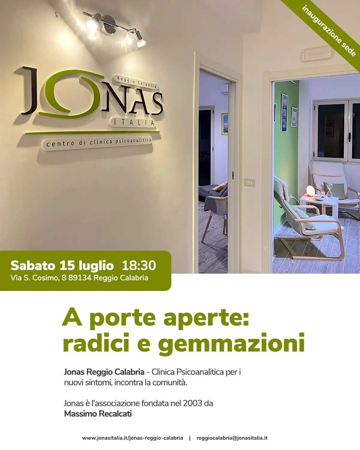 Reggio, arriva in città \"Jonas\". Centro di Clinica Psicoanalitica per i nuovi sintomi