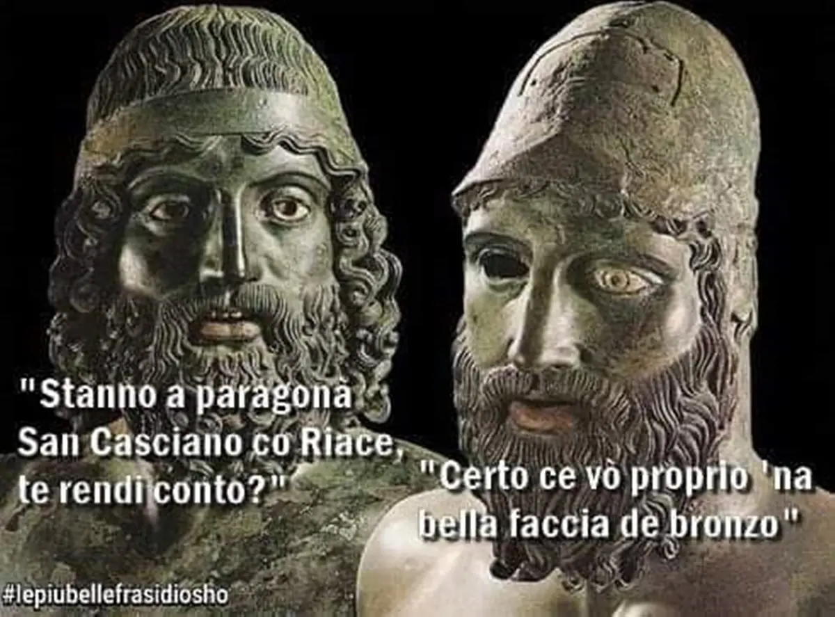 I Bronzi di Riace protagonisti delle vignette di Federico Palmaroli, \"Le più belle Frasi di Osho\"