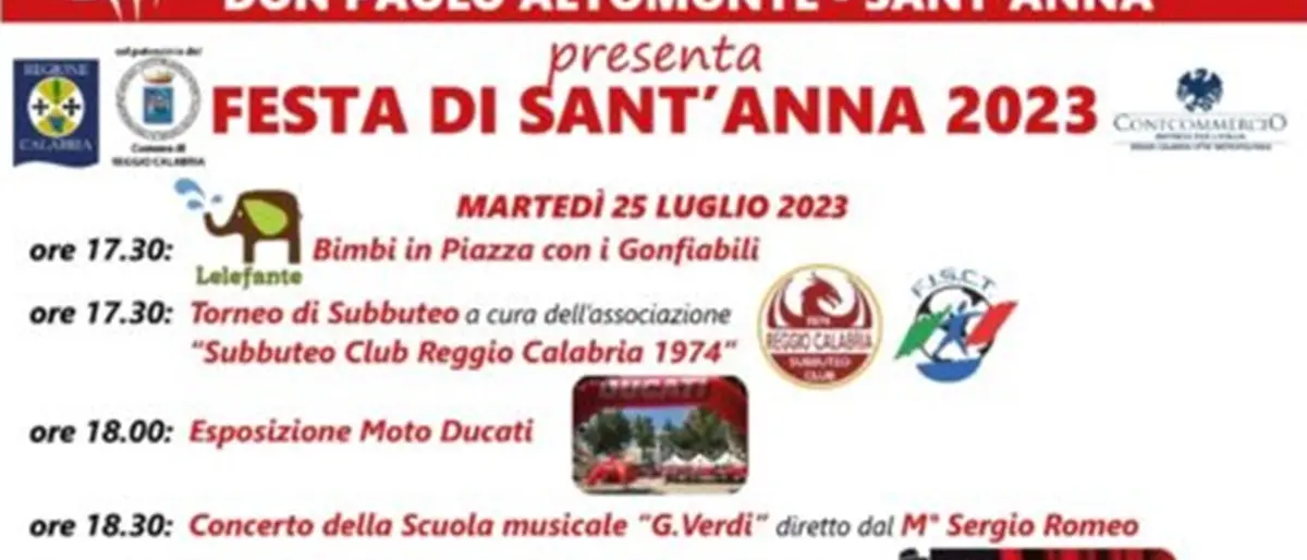 Reggio, musica e divertimento per il nuovo appuntamento della Festa di Sant'Anna