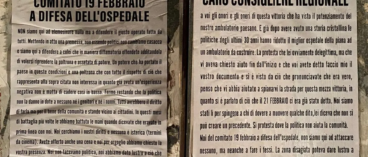 Ospedale Oppido, il Comitato a muso duro contro gli attacchi del sindaco