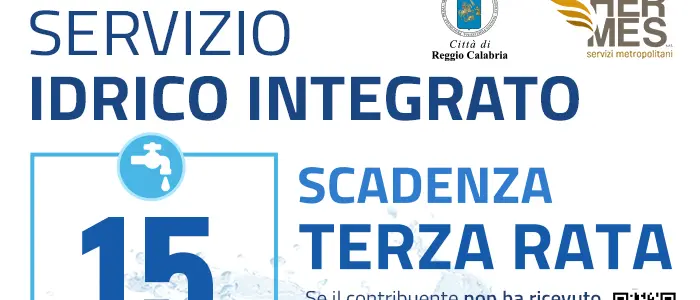 Reggio, Hermes: «In scadenza la terza rata del servizio idrico integrato»