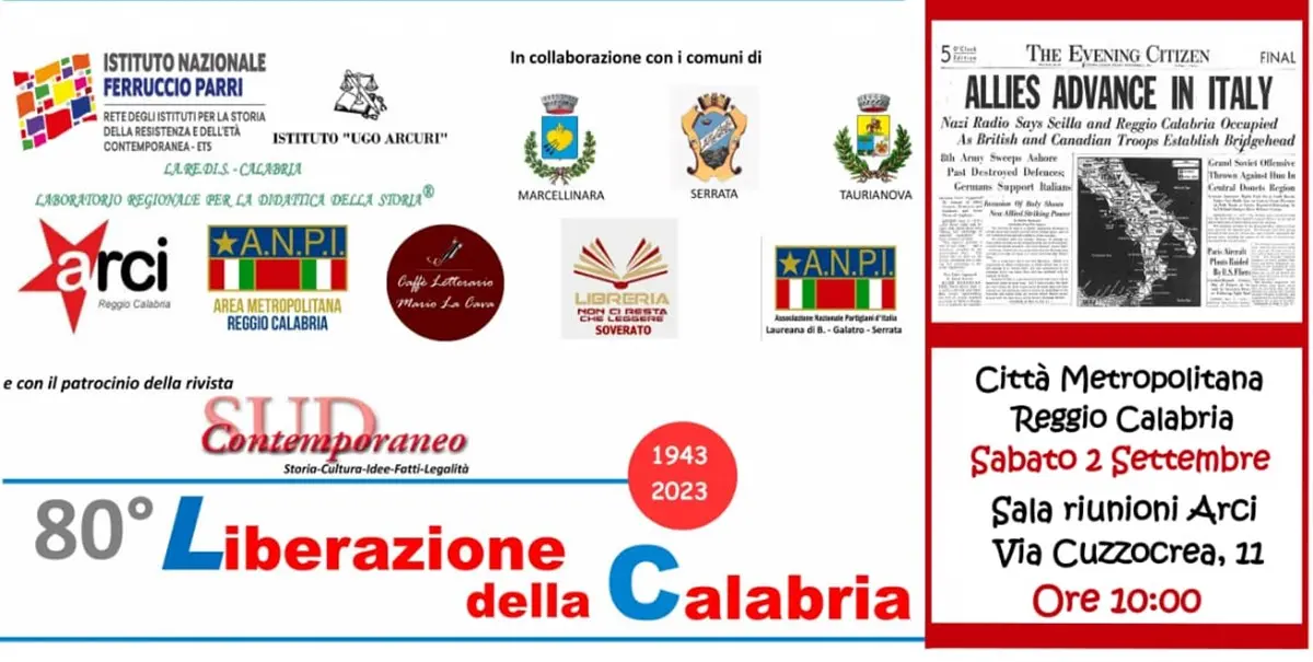 Reggio, all'Arci convegno di studi \"Geografia della memoria. La Liberazione della Calabria\"