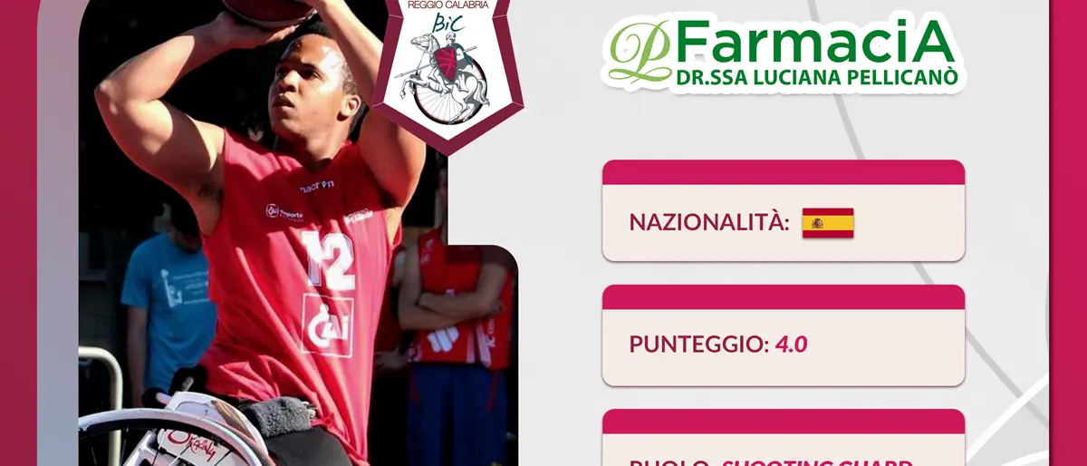 Basket in carrozzina, alla Reggio Bic arriva Walter De Horta