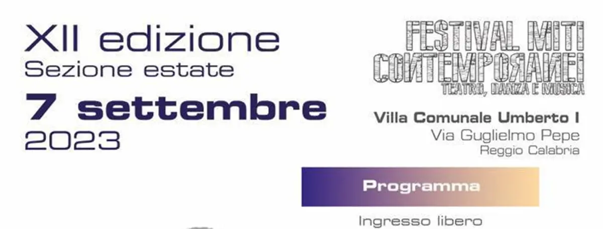 Reggio, torna la sezione estate del Festival Miti Contemporanei