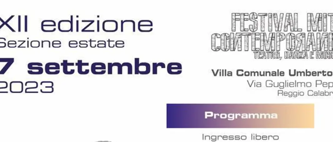 Reggio, torna la sezione estate del Festival Miti Contemporanei