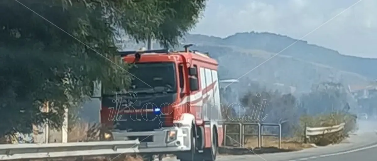 Condofuri, ancora fuoco nella Valle dell'Amendolea: canadair in azione