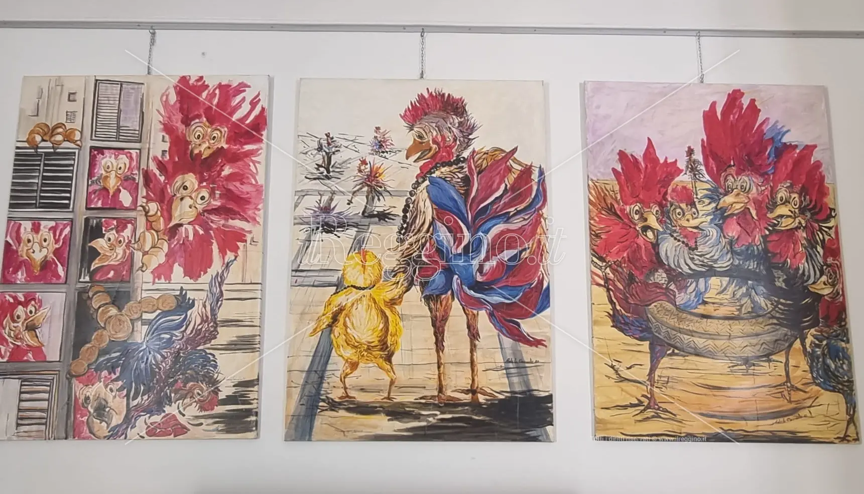 Reggio, il \"gallus\" protagonista nelle allegre cromie di Adele Canale - FOTOGALLERY