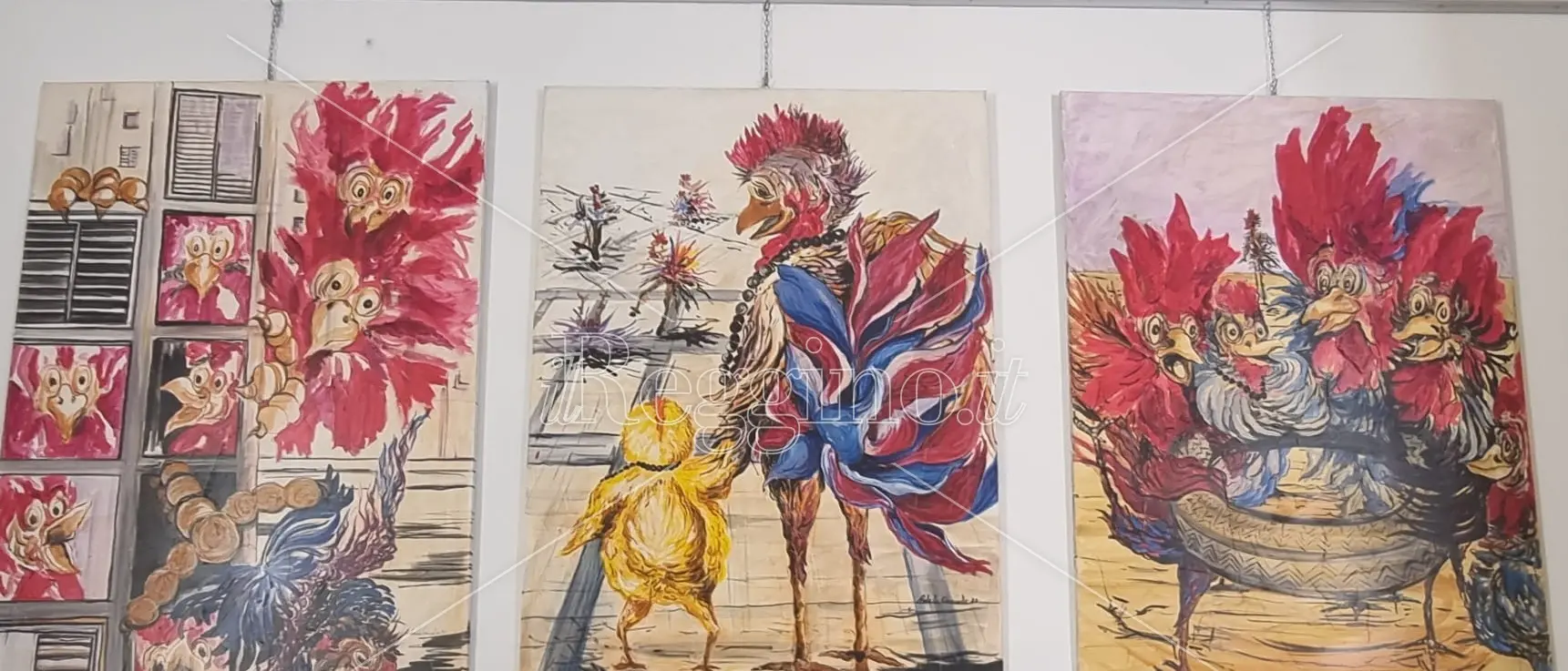 Reggio, il \"gallus\" protagonista nelle allegre cromie di Adele Canale - FOTOGALLERY