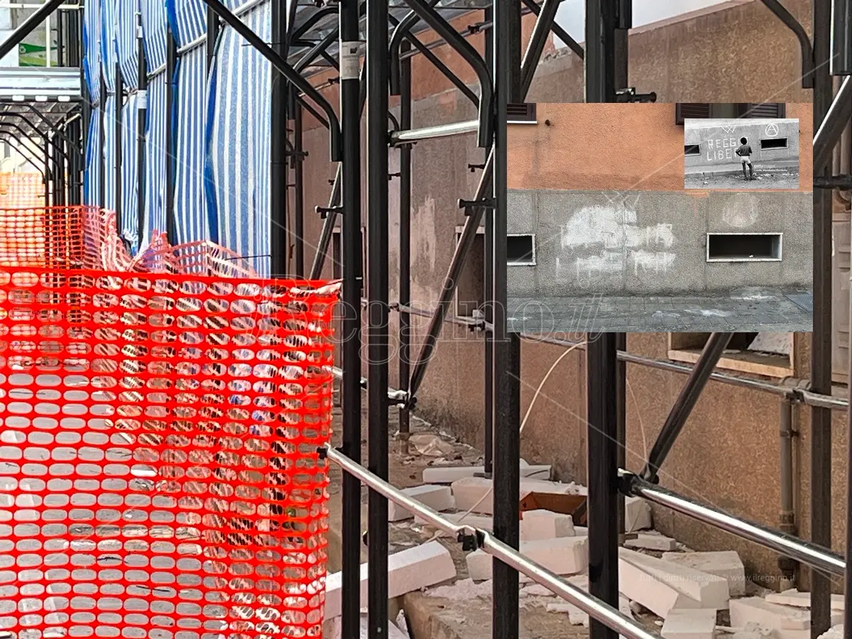 Reggio, a rischio la scritta anarchica \"Reggio Libera\" degli anni Settanta in via San Pietro