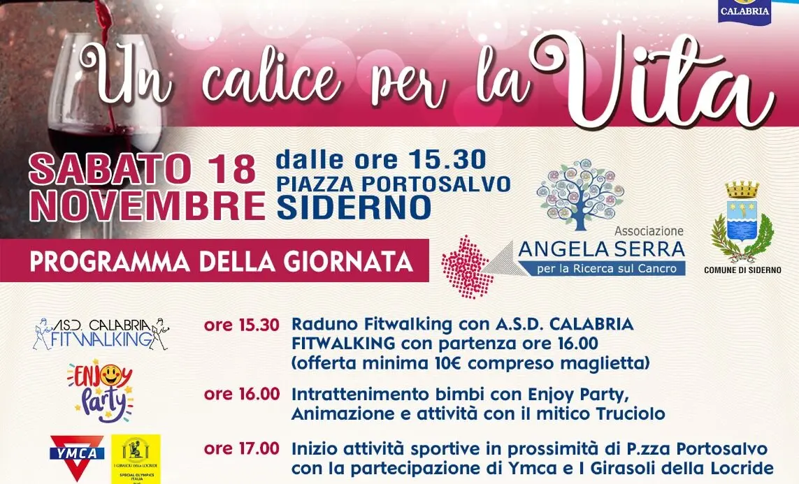 Siderno, tutto pronto per la manifestazione \"Un calice per la vita\"