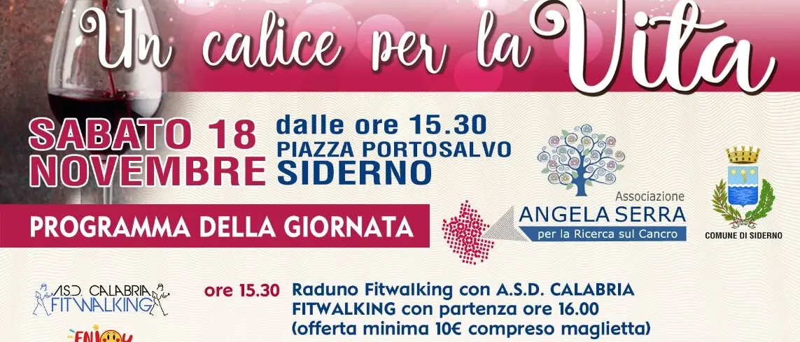 Siderno, tutto pronto per la manifestazione \"Un calice per la vita\"