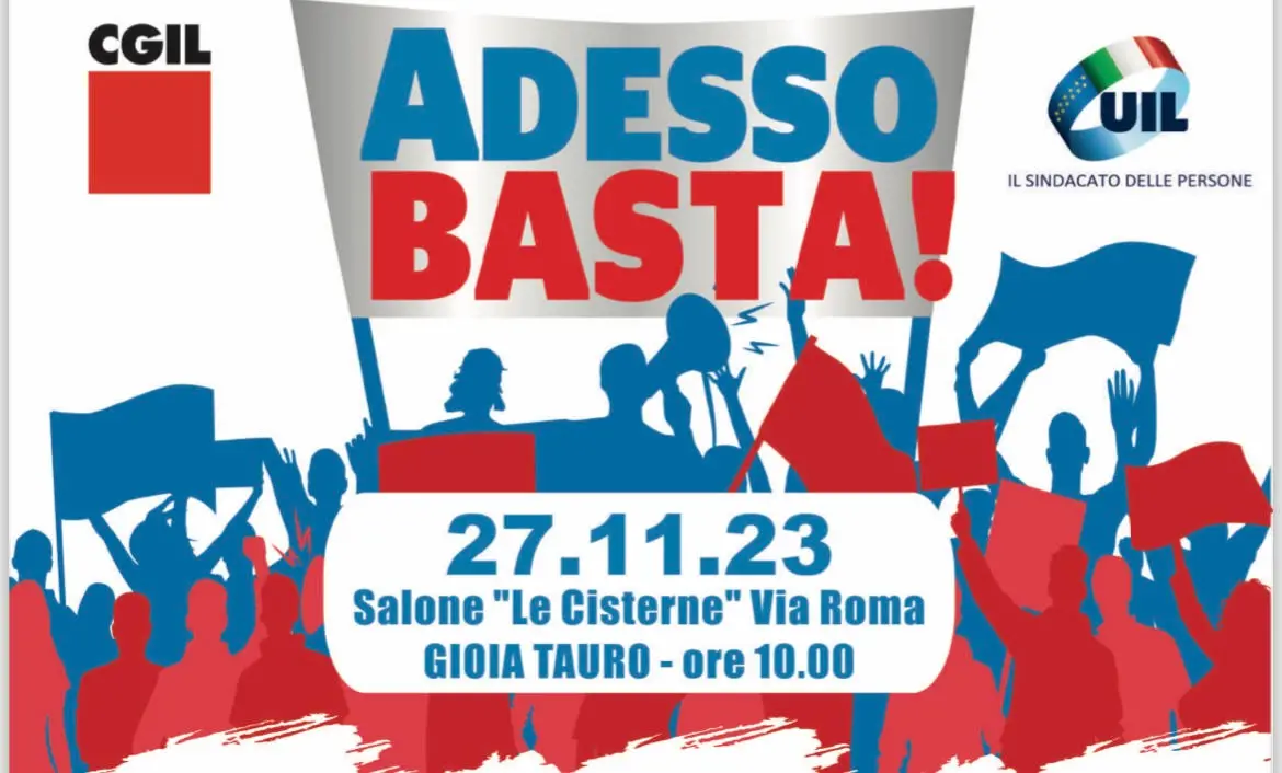 Gioia Tauro, domani iniziativa Spi Cgil e Uilp Uil in vista dello sciopero nazionale dell'1 dicembre
