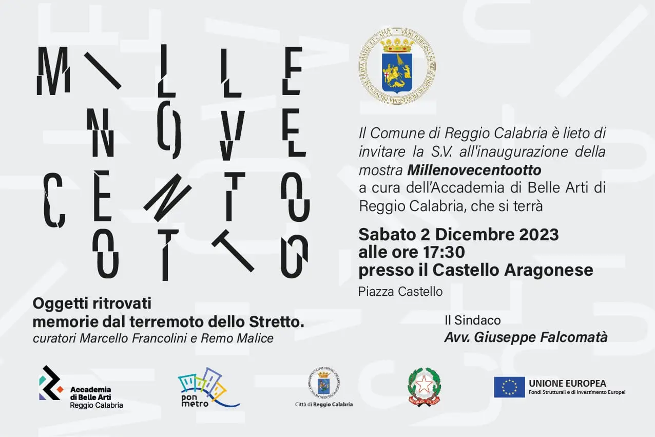 Sabato al Castello Aragonese la mostra sugli reperti storici riemersi dal terremoto dello Stretto del 1908
