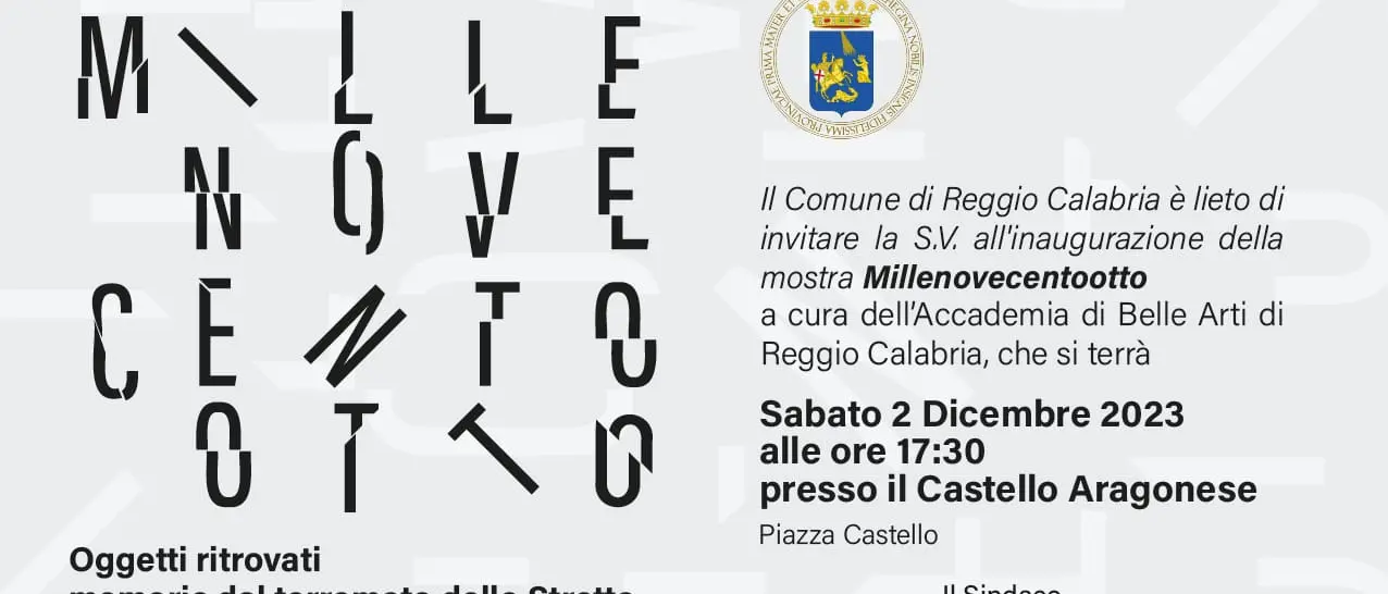 Sabato al Castello Aragonese la mostra sugli reperti storici riemersi dal terremoto dello Stretto del 1908