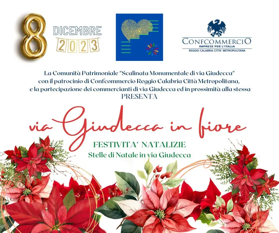 Torna “Giudecca in fiore”: la scalinata si tinge di rosso per Natale