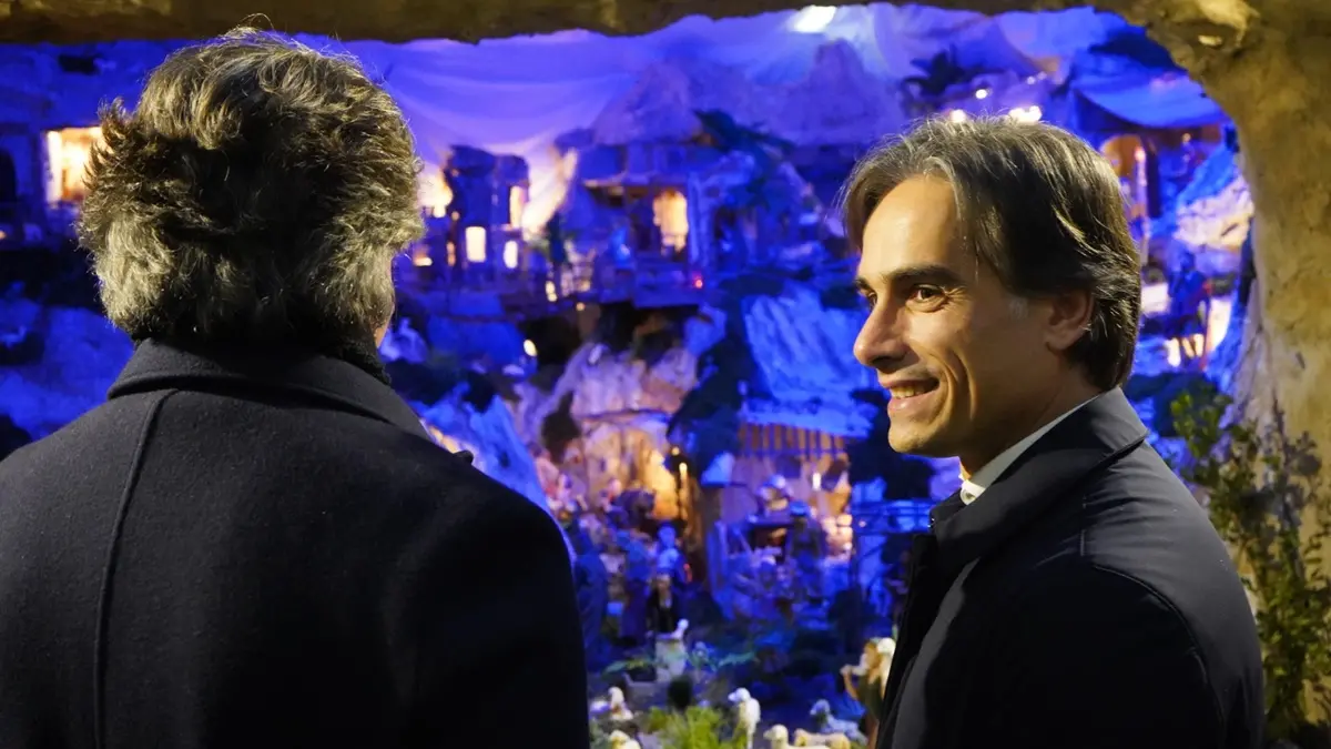 Bagnara, il sindaco metropolitano Falcomatà all'inaugurazione del presepe meccanico