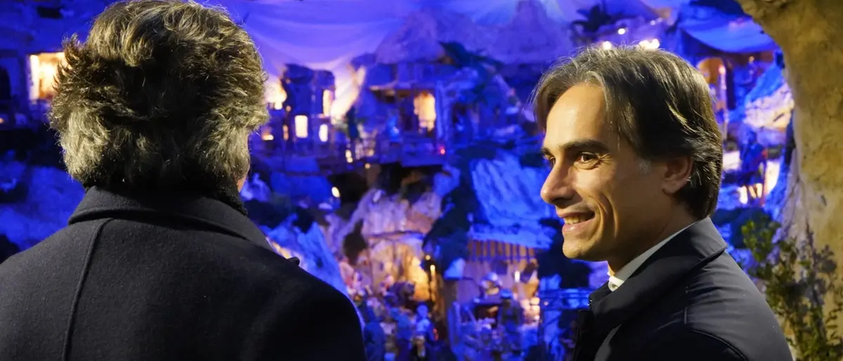 Bagnara, il sindaco metropolitano Falcomatà all'inaugurazione del presepe meccanico