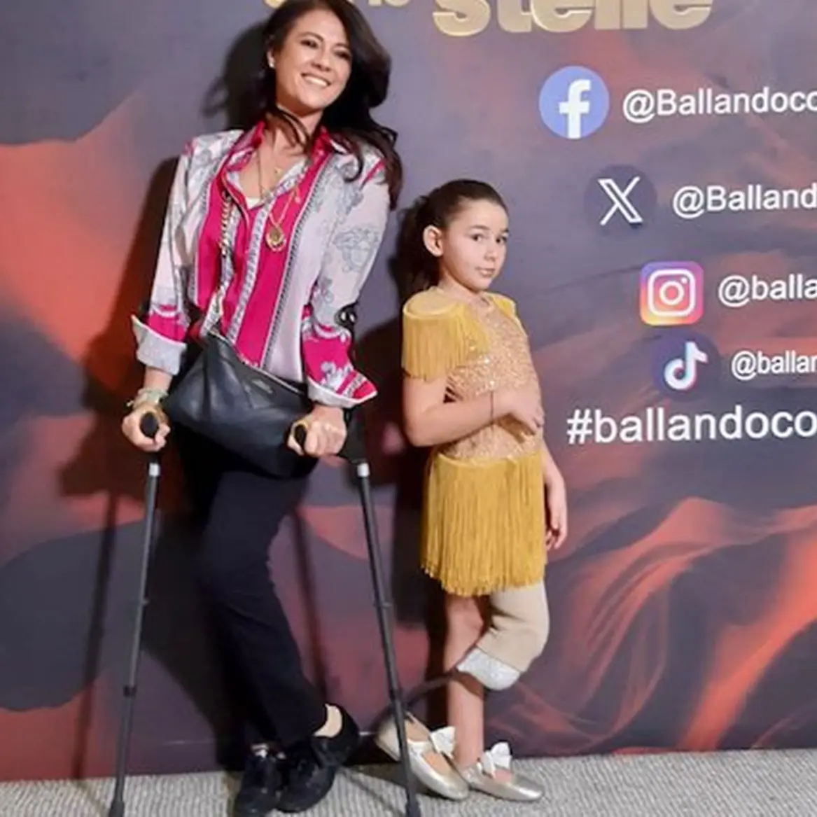 Giusy Versace a \"Ballando con le Stelle\" con la piccola Angela Paolillo