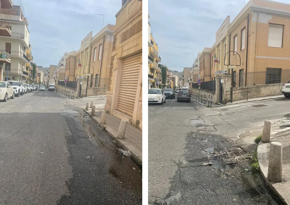 Reggio, la denuncia dei cittadini: «Ancora fogna a cielo aperto davanti al Galilei-Pascoli»