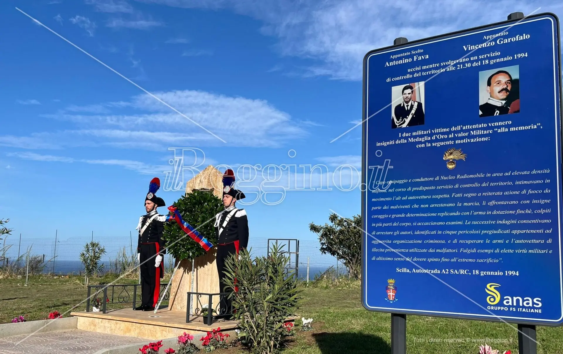 A Scilla la commemorazione solenne dei carabinieri Antonino Fava e Vincenzo Garofalo uccisi trent'anni fa - VIDEO