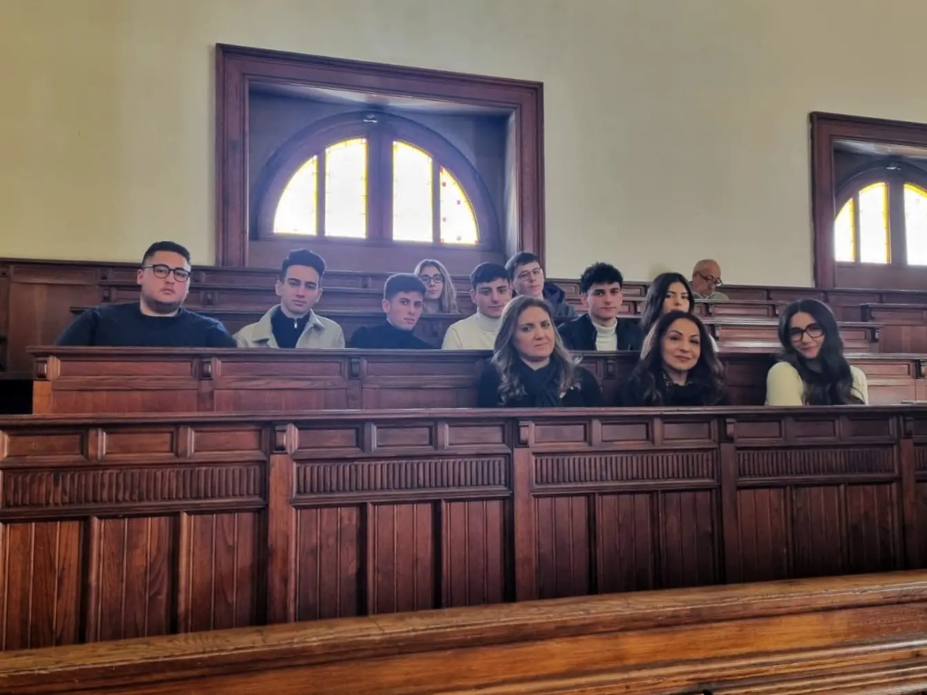 Studenti dell’istituto “Piria - Ferraris/Da Empoli” in aula durante il Consiglio comunale