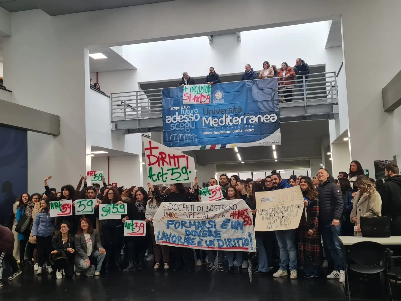 UniRc, anche i corsisti della Mediterranea protestano contro l'abolizione dell'art. 59