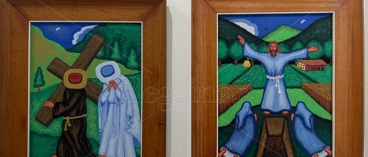 Reggio, a palazzo Crupi sofferenza e speranza palpitano ne \"La via Crucis\" dell'artista Serafino Valla - FOTO e VIDEO