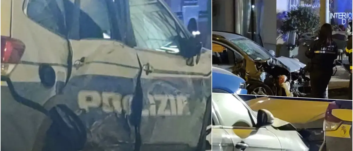 Reggio, auto non si ferma all'Alt viene inseguita e si schianta su auto della Polizia: due feriti