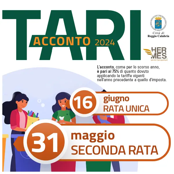 Reggio, scadenze Tari 2024: l'avviso dell'Hermes