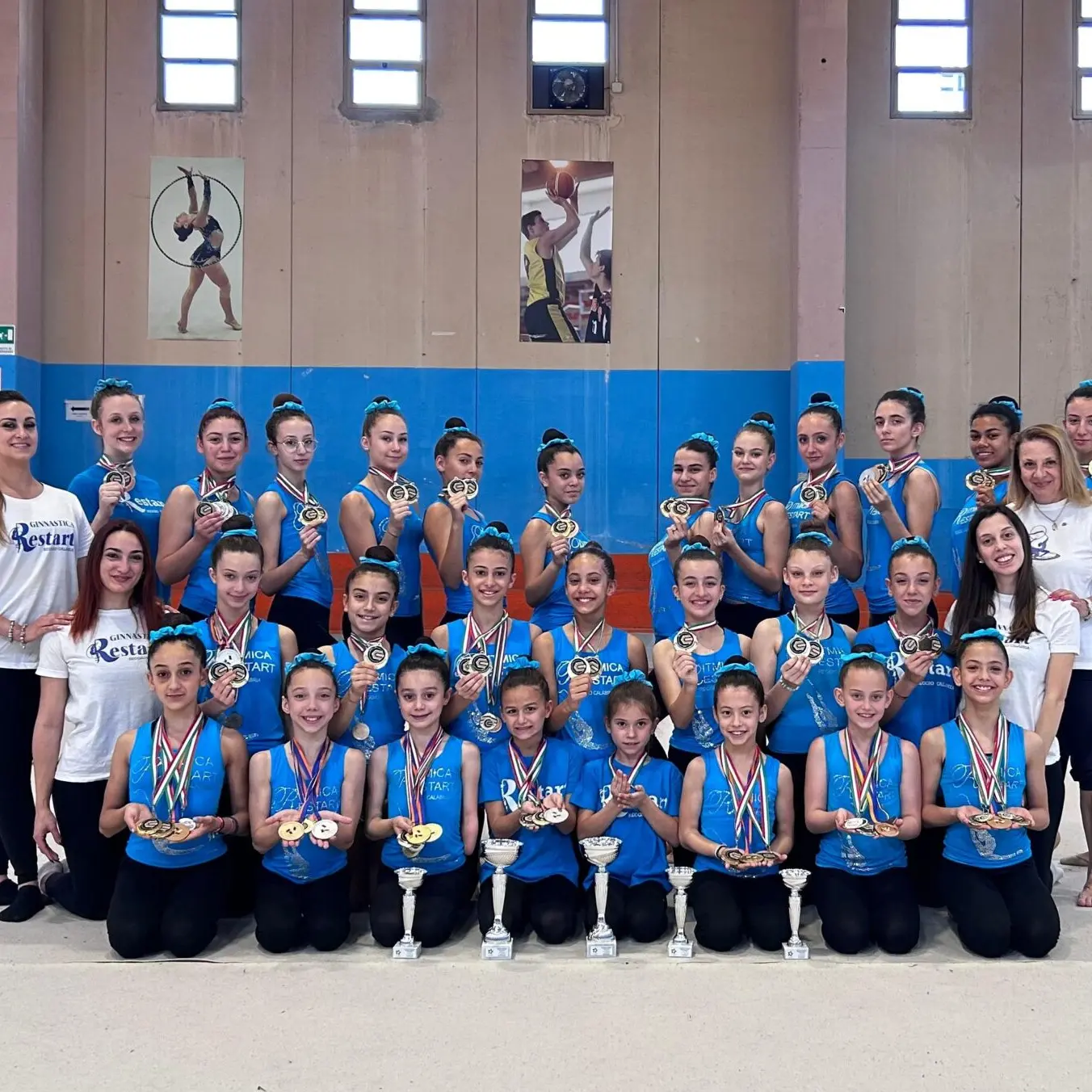 Reggio, 24 titoli al Campionato Nazionale di Ginnastica Ritmica Csain per l'A.S.D. Restart