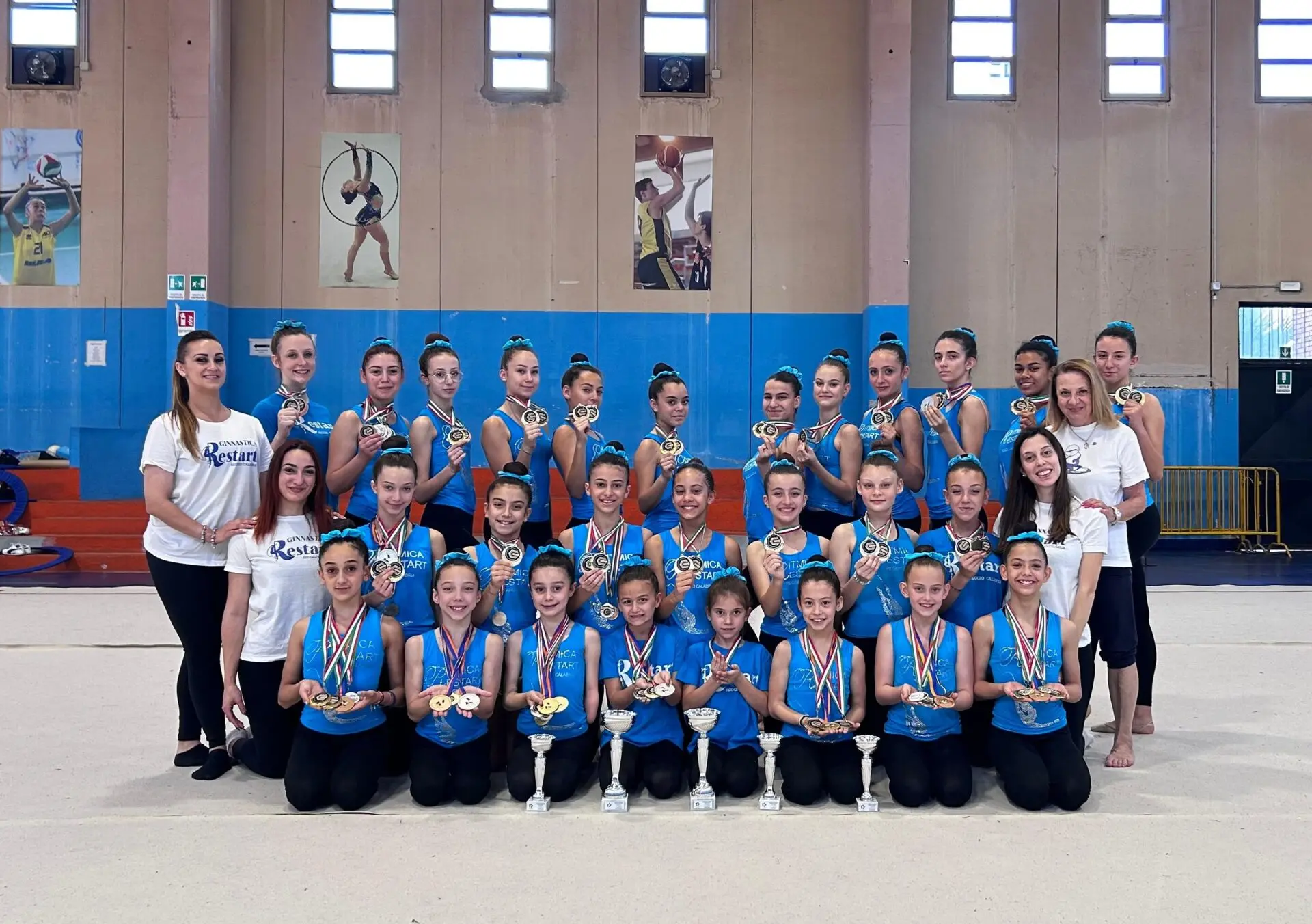 Reggio, 24 titoli al Campionato Nazionale di Ginnastica Ritmica Csain per l'A.S.D. Restart