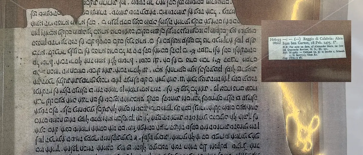 A New York frammenti del prezioso Commentario al Pentateuco di Rashi stampato a Reggio nel 1475