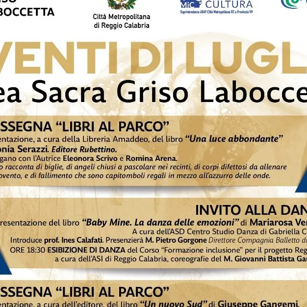 Luglio al parco “Griso Laboccetta” fra letteratura, danza, musica e teatro