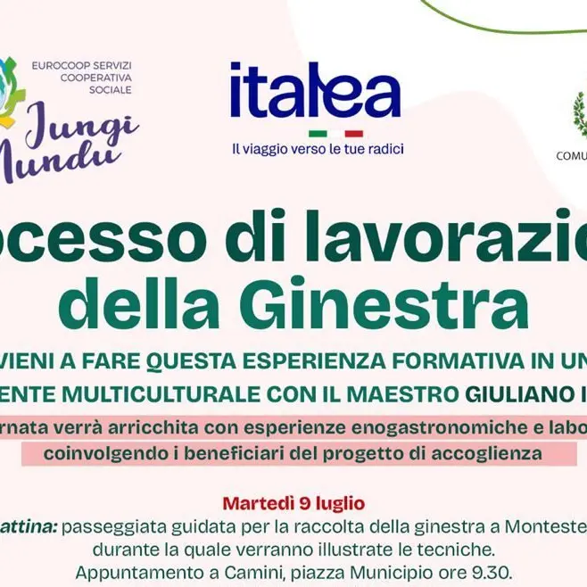 A Camini il laboratorio della Eurocoop Jungi Mundu sulla lavorazione della ginestra