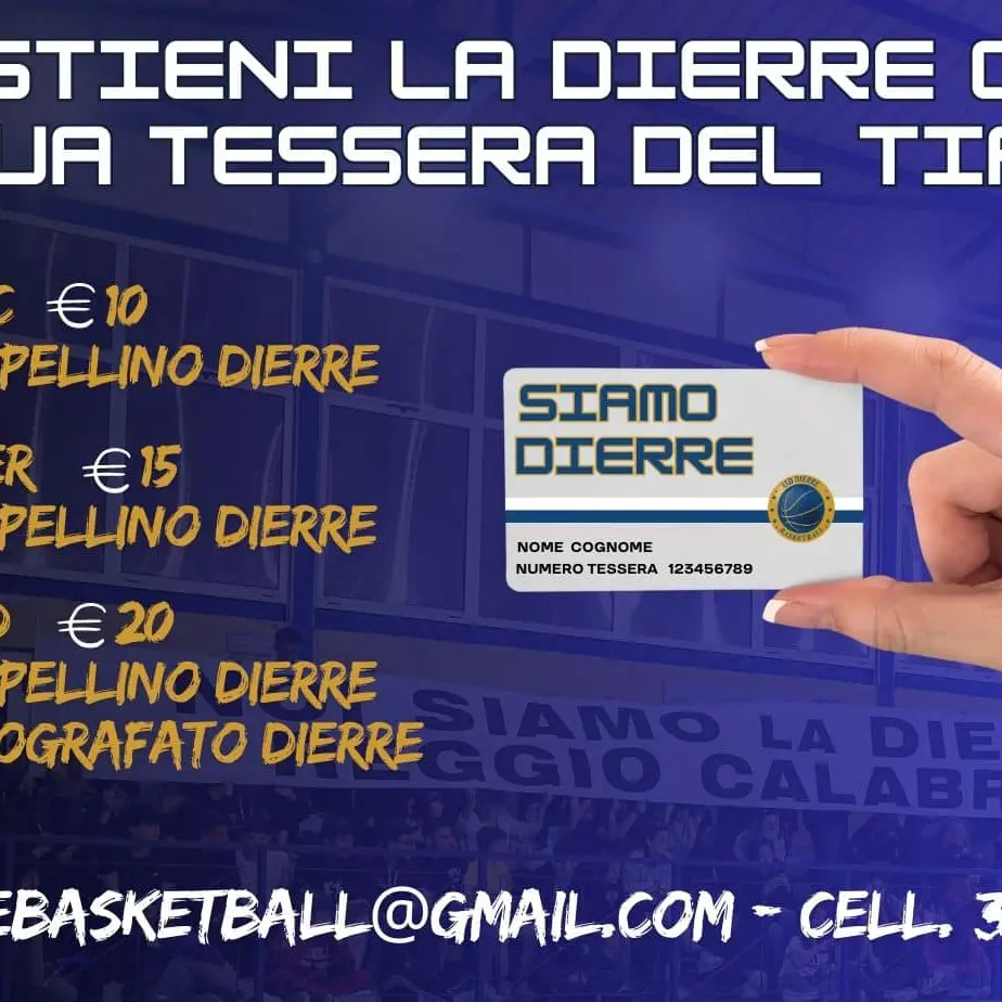 La Dierre Basketball Reggio Calabria presenta la tessera del tifoso
