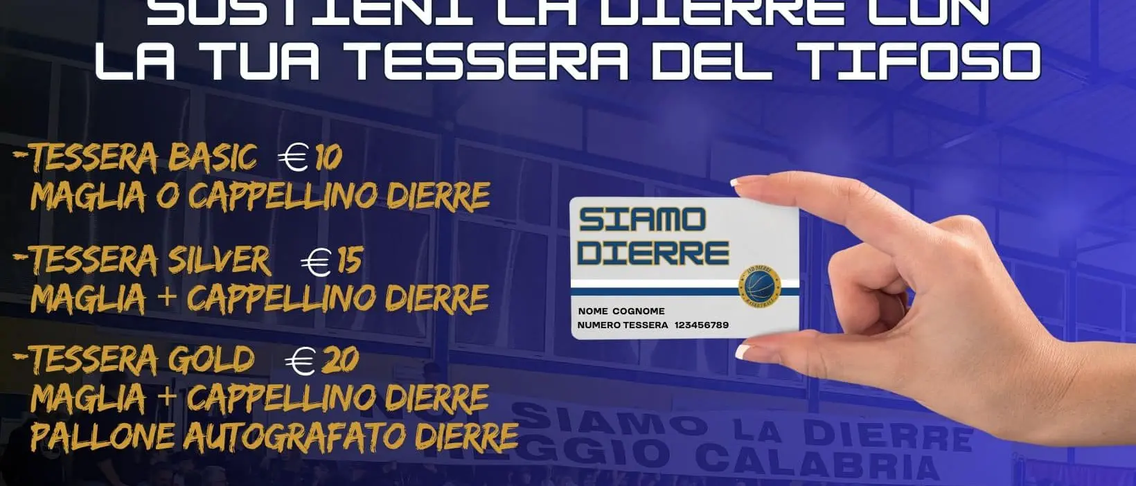 La Dierre Basketball Reggio Calabria presenta la tessera del tifoso