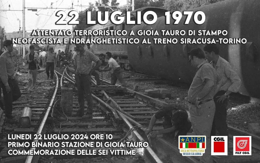 Strage del 'Freccia del Sud' di Gioia Tauro, lunedì il ricordo delle vittime nel 54° anniversario
