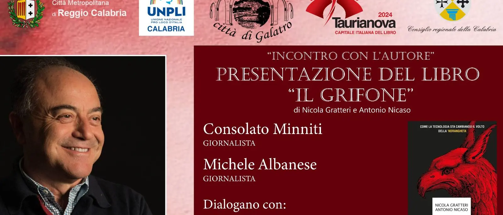 Galatro, Nicola Gratteri presenterà il suo nuovo libro ‘Il Grifone’ il 2 agosto