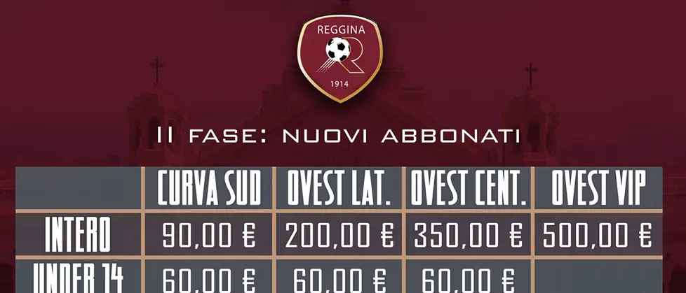 \"La Reggina Siamo Noi\", al via la seconda fase della campagna abbonamenti