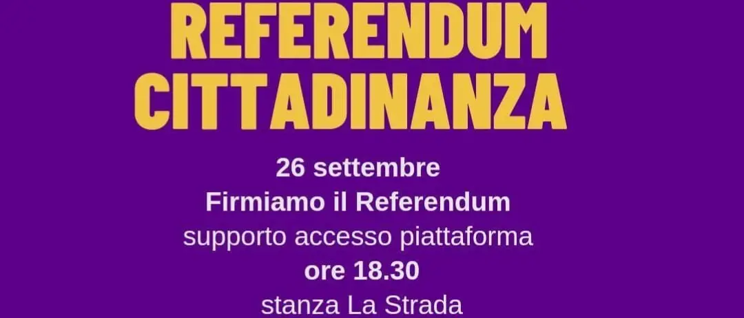 La Strada, raccolta firme a Palazzo San Giorgio per il Referendum Cittadinanza