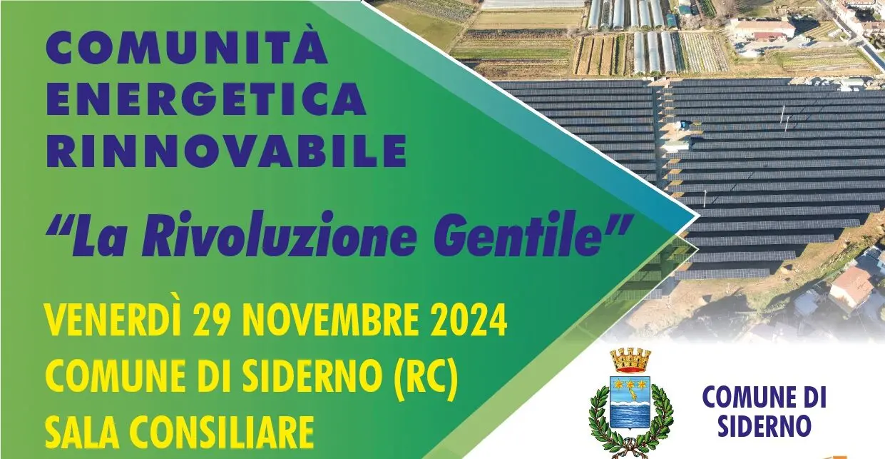 Siderno avvia la creazione di una Comunità Energetica Rinnovabile
