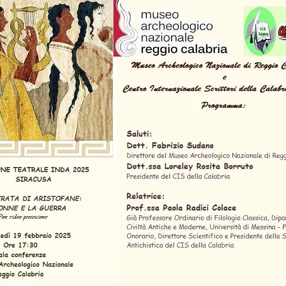Reggio, al Museo la conferenza del Cis \"Lisistrata di Aristofane, le donne e la guerra\"