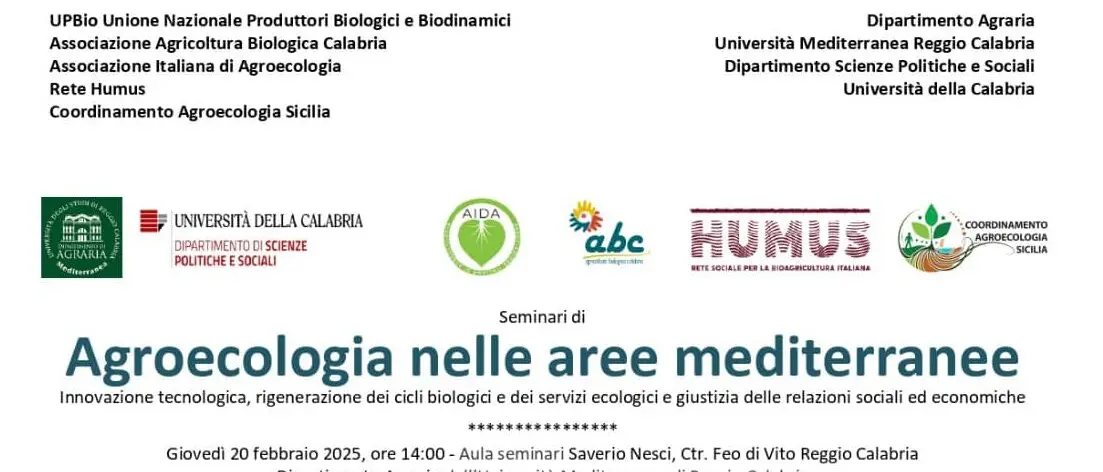 Reggio, al via \"Agroecologia in Area mediterranea\": l'evento presso l'Università Mediterranea