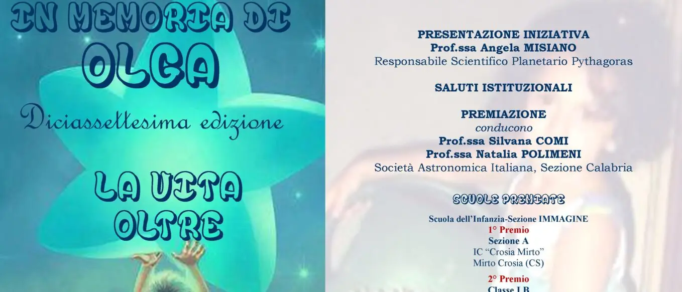 Reggio, cerimonia di premiazione della XVII edizione del concorso nazionale \"In memoria di Olga: la vita oltre\"