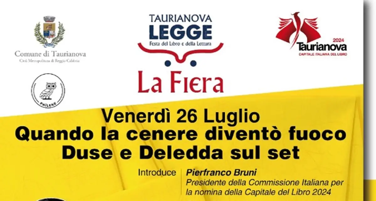 A Taurianova Capitale Italiana del Libro 2024 atteso il convegno che esplora l’arte di Duse e Deledda