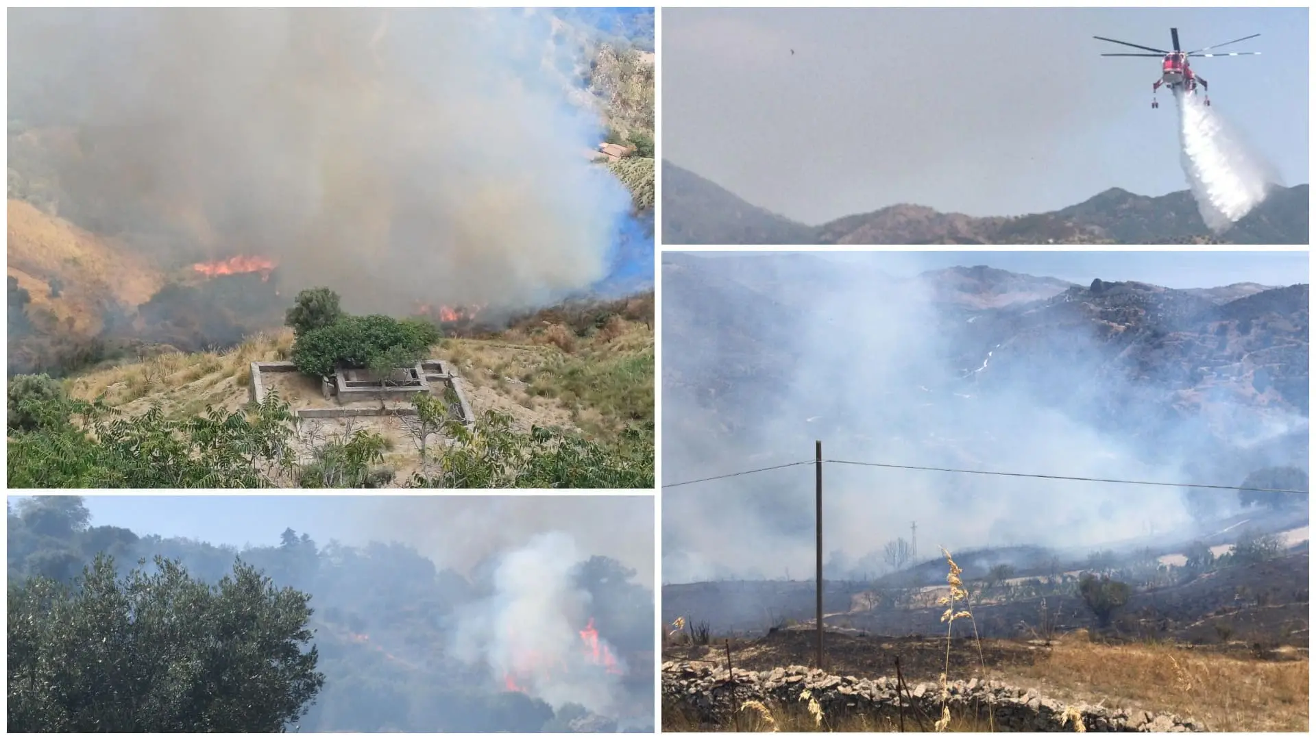 L'Area Grecanica brucia: il Borgo di Bova minacciato da due fronti incendiari