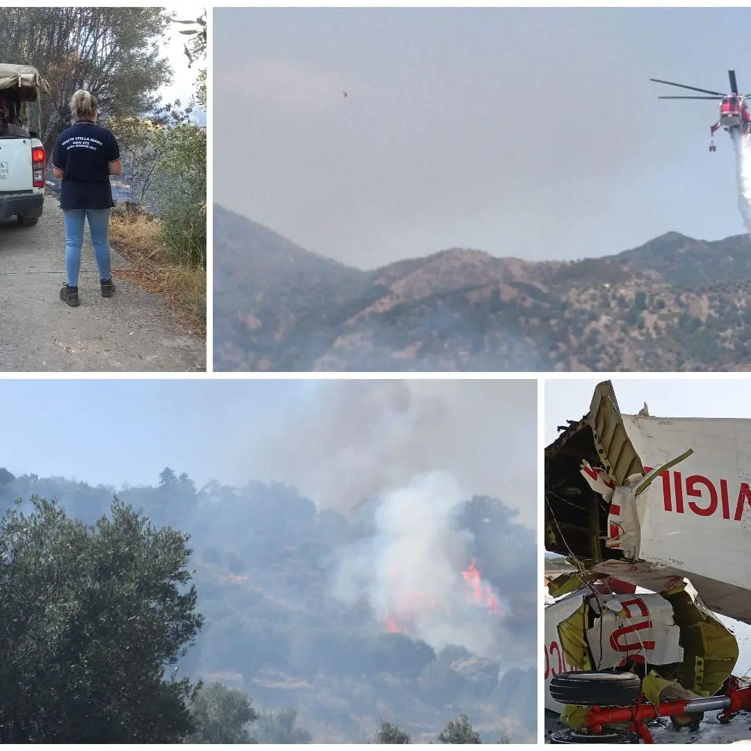 Domato l'incendio a Bova. Nelle operazioni di spegnimento coinvolto l'elicottero poi schiantatosi a Reggio