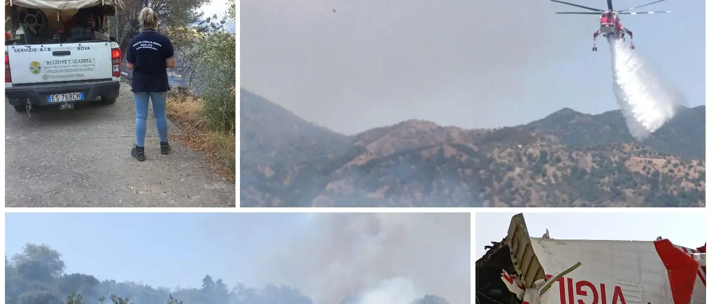 Domato l'incendio a Bova. Nelle operazioni di spegnimento coinvolto l'elicottero poi schiantatosi a Reggio